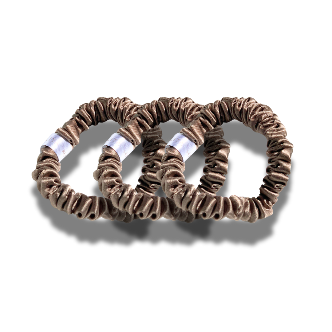 3pc Silk Scrunchies - Latte