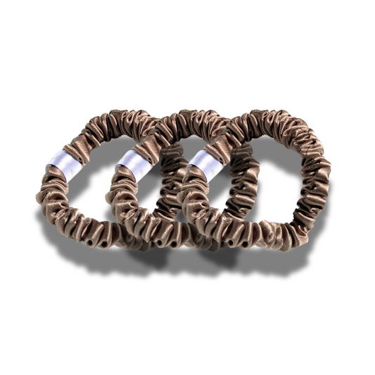 3pc Silk Scrunchies - Latte