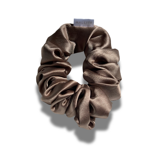 Large Silk Scrunchies - Latte