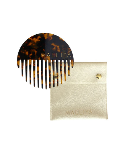 The O Comb & Malliya case - Classic Tortoise