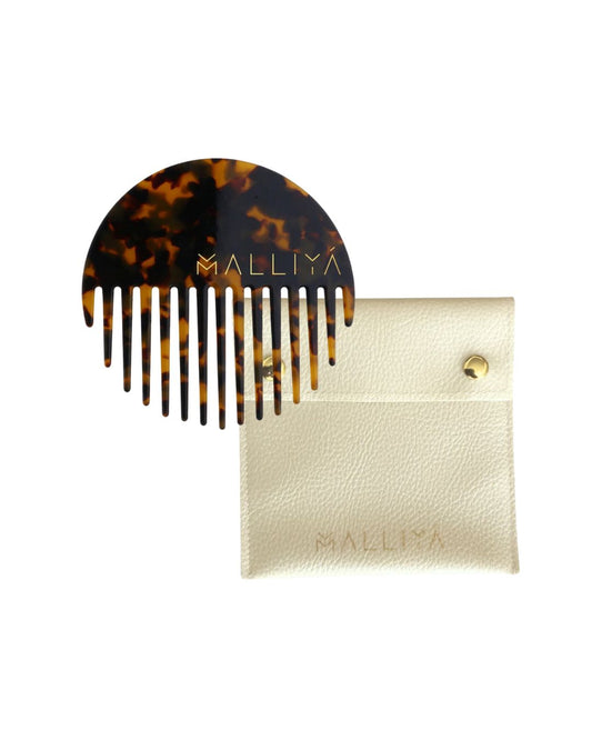 The O Comb & Malliya case - Classic Tortoise