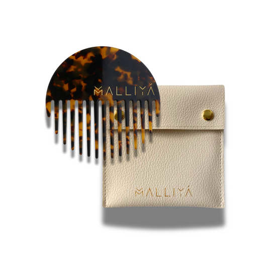 The O Comb & Malliya case - Classic Tortoise