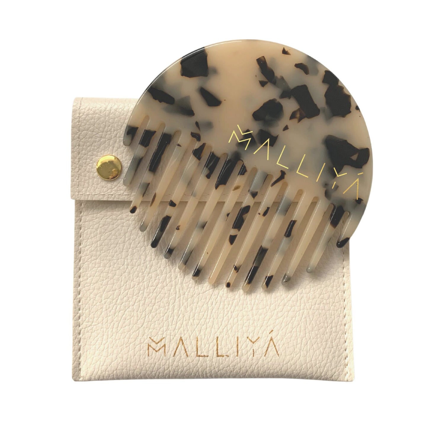 The O Comb & Malliya case - Blonde Tortoise - Malliya